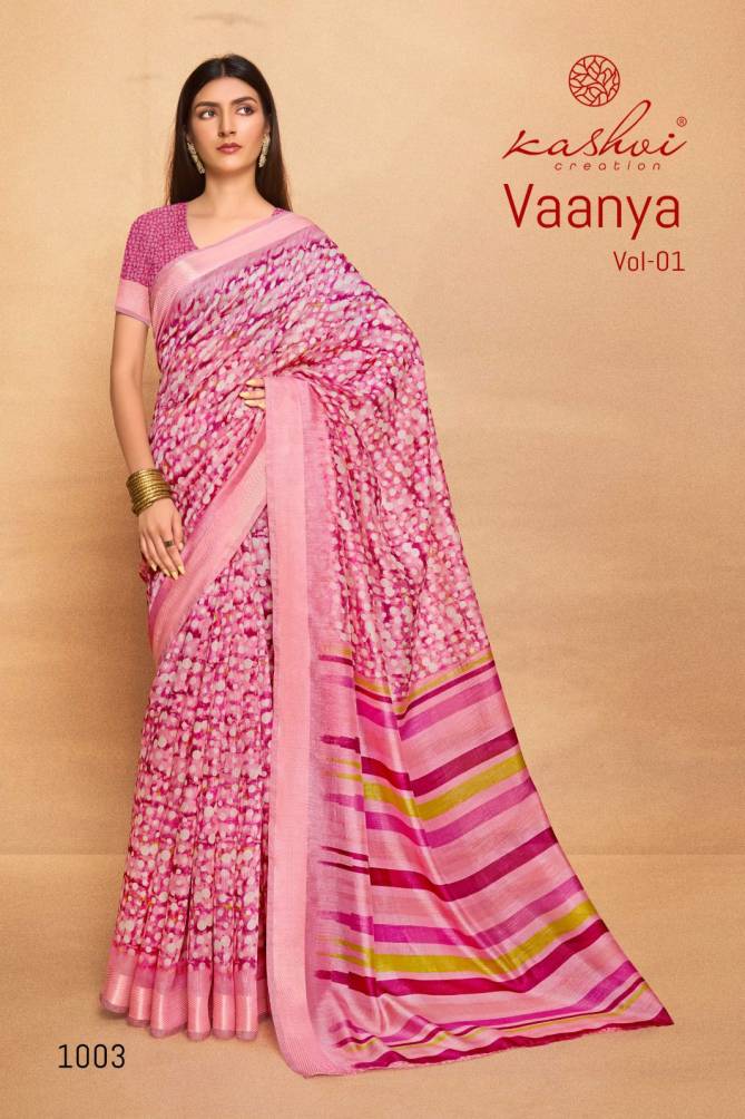 Vaanya Vol 1 By Kashvi Crystal Dobby Printed Sarees Wholesale Market In Surat With Price